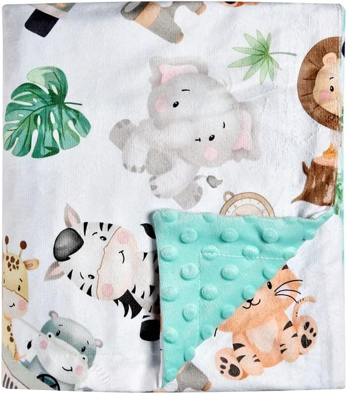 Brenaly Baby Blanket Animal Dotted Backing (30×40 Inch)