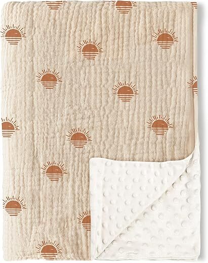 Konssy Baby Blankets, Super Soft, Minky, Muslin