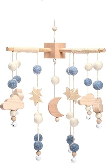 JETM·HH Baby Crib Nursery Mobile Star Moon