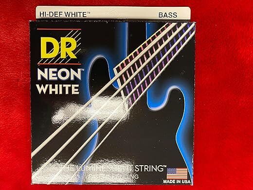DR Strings Bass Guitar Strings, Neon White NWB-40