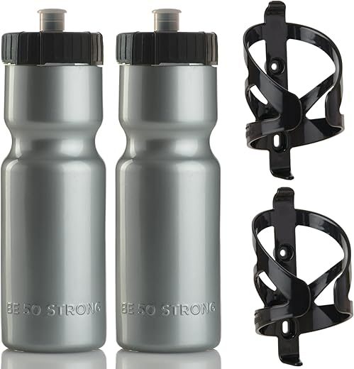 50 Strong Bike Water Bottle Holder & Bottle Combo