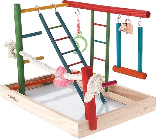 Penn-Plax Bird Life Wooden Playpen – Large