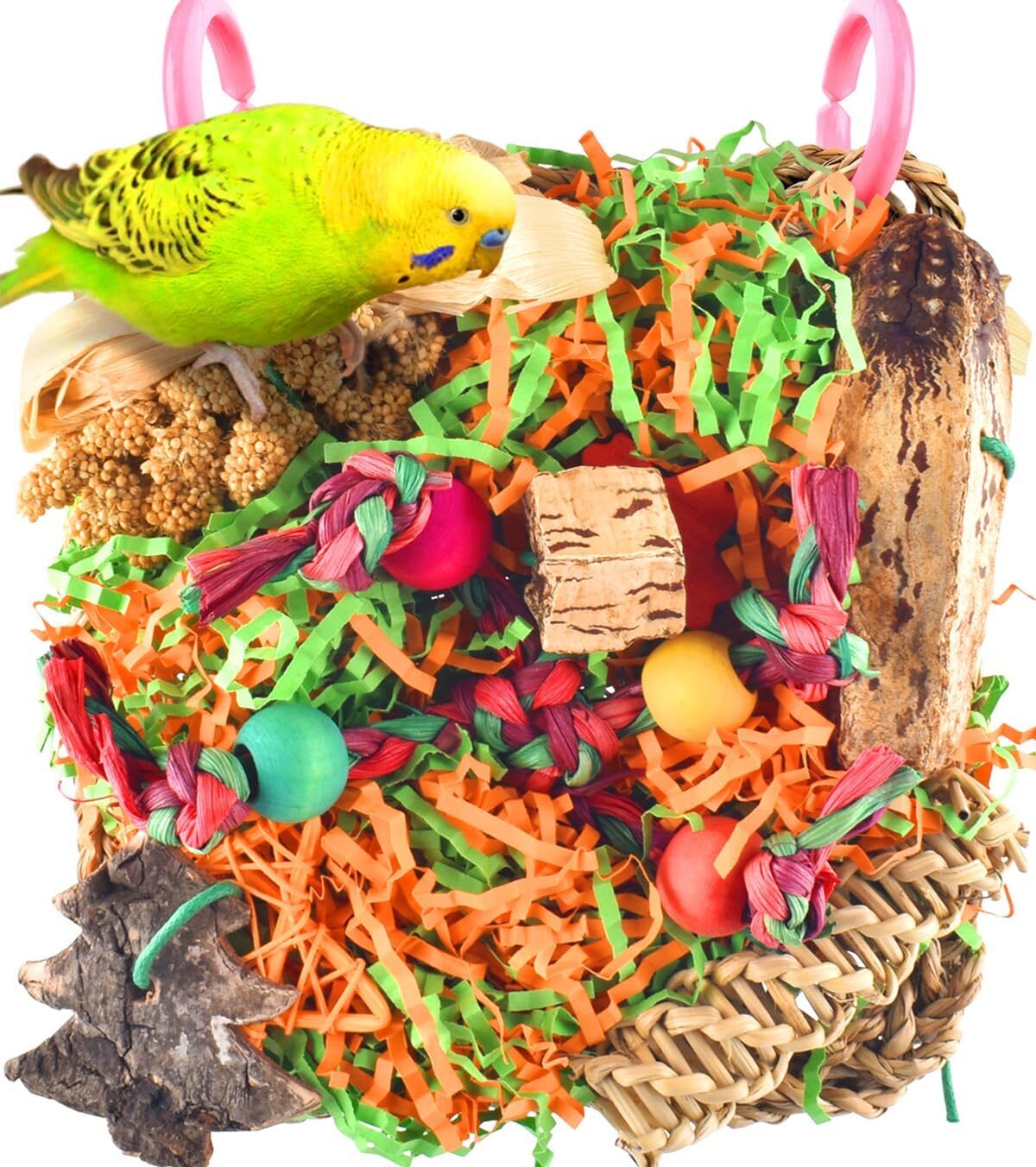 KATUMO Bird Toys, Grass Mat Foraging Toys for Parakeet