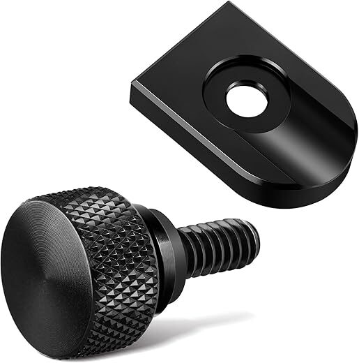 Amazicha Black Aluminium Seat Bolt Knob Cover Compatible With Harley Davidson 1996-2024