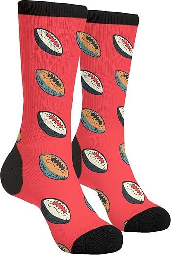 MXPINK Black and White Rugby Ball Socks