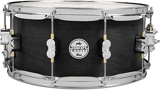 PDP Black Wax Maple Snare Drum 6.5×14