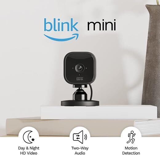 Blink Mini Indoor Smart Security Camera, 2-Pack