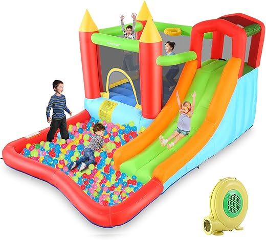 HYPOAI Bounce Castle With Blower, Splash Slide