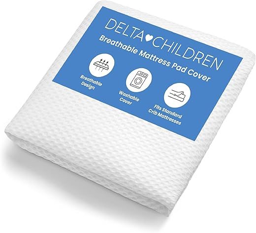 Delta Children Breathable Crib Mattress Pad Cover – 1 Pack, White