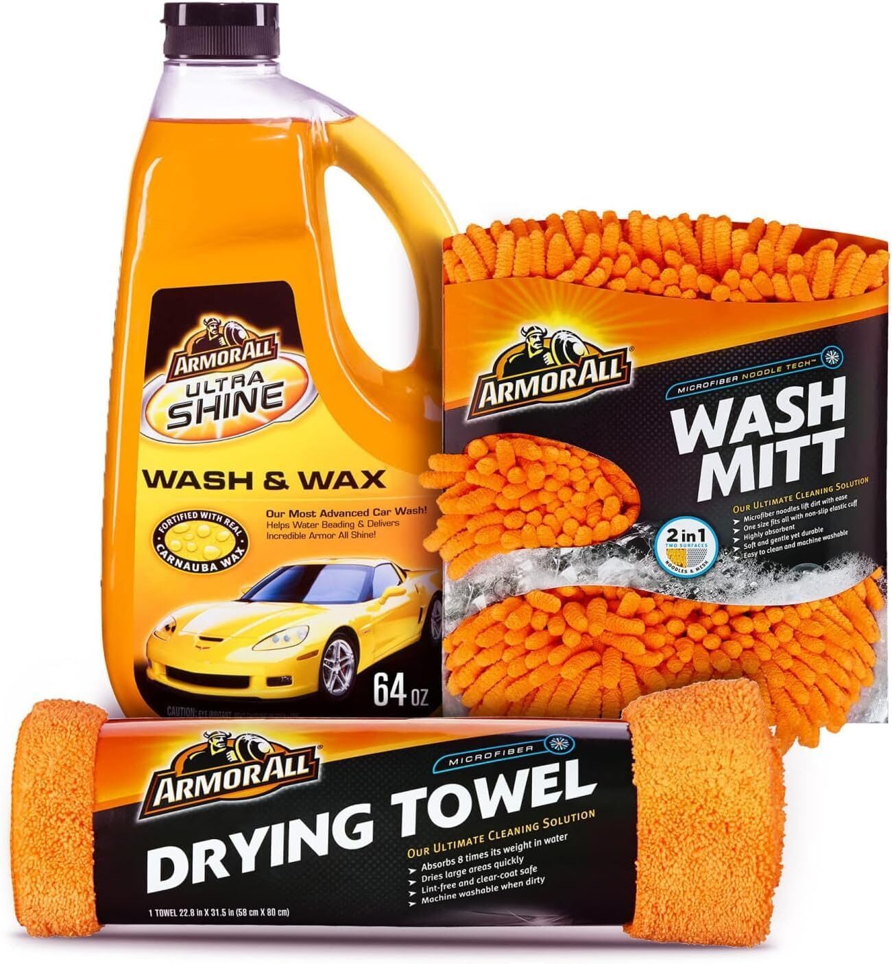 Armor All Car Wash Kit: Soap, Mitt & Towel