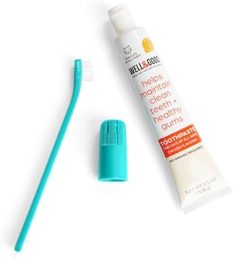 Well & Good Cat Dental Health Kit, Chicken Toothpaste, 2.5 oz
