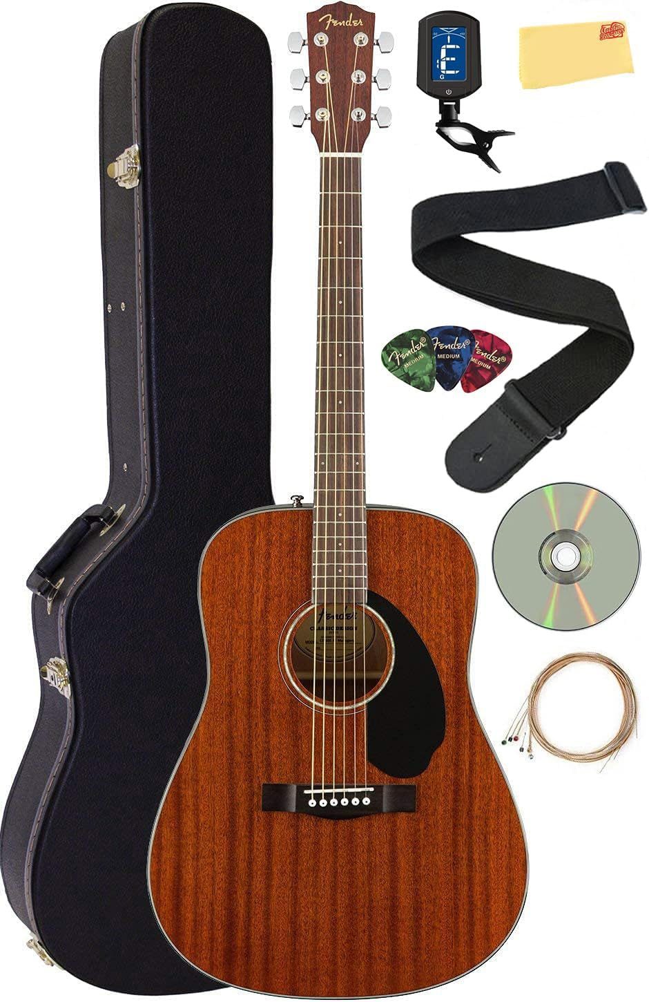 Fender CD-60S Solid Top Acoustic Guitar Bundle