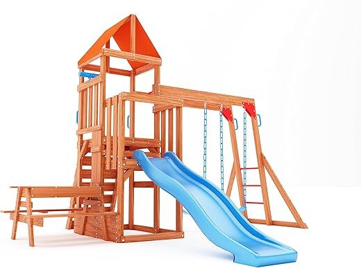 DOLPHIN PLAYGROUND T Cedar Wooden Swing Set For Backyard