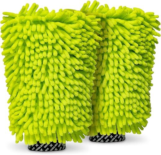 Chemical Guys Chenille Microfiber Wash Mitt, Lime Green