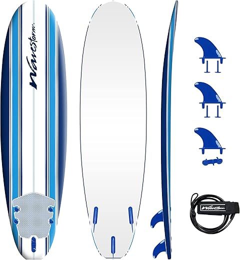 WAVESTORM Classic Soft Top Foam 7′ Surfboard Set