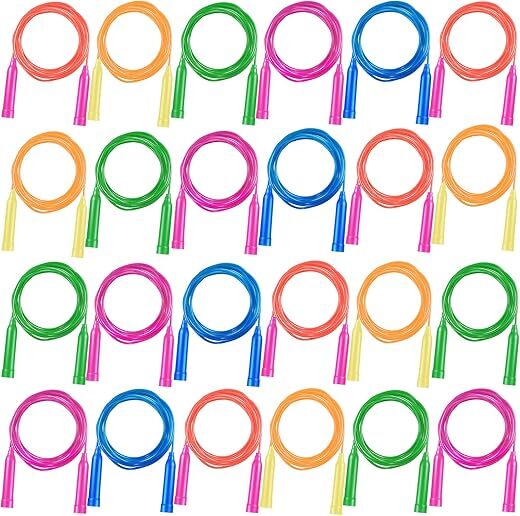 YACAISI Colorful Jump Ropes, 7.3 Feet, 24 Pack