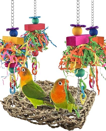 KATUMO Conure Toys: Grass Swing Mat Hammock