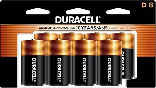 DURACELL Coppertop D Batteries, 8 Count Pack