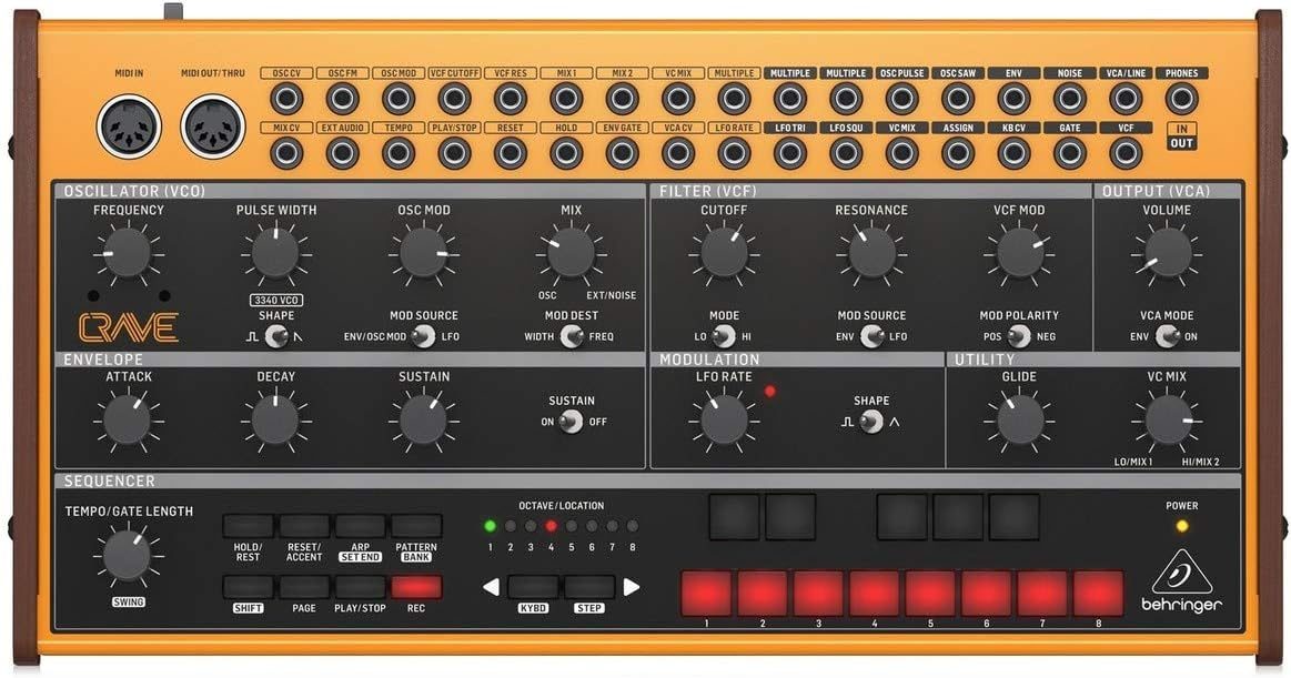 Behringer CRAVE Analog Semi-Modular Synthesizer with 3340 VCO
