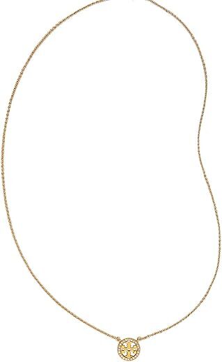Tory Burch Crystal Logo Delicate Necklace