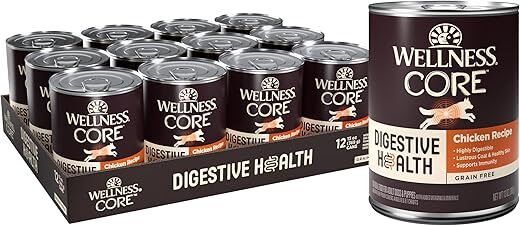Wellness Digestive Health Chicken Grain-Free Wet Dog Food, 13 Oz Can (Pack of 12)