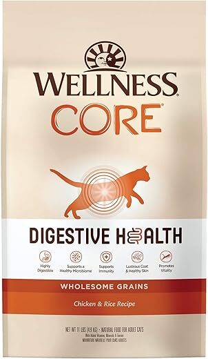 Wellness Digestive Health High Protein Dry Cat Food, 11 Pound Bag