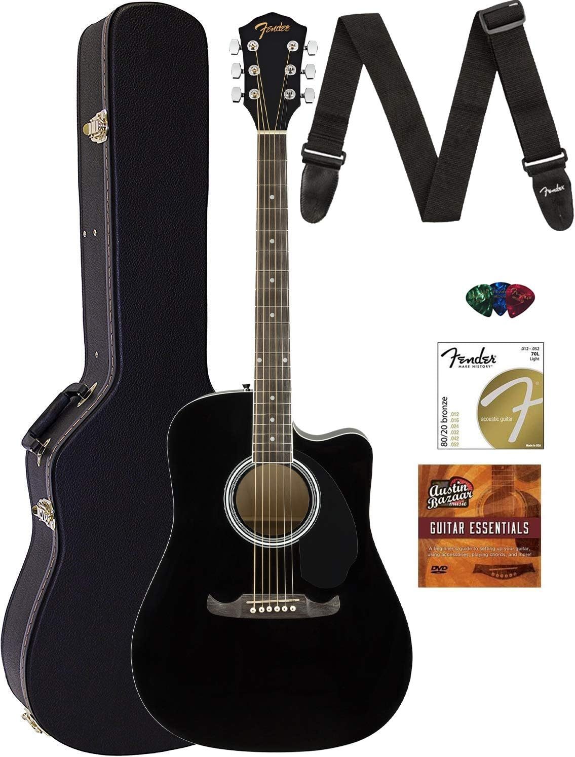 Fender FA-125CE Cutaway Acoustic-Electric Guitar Bundle