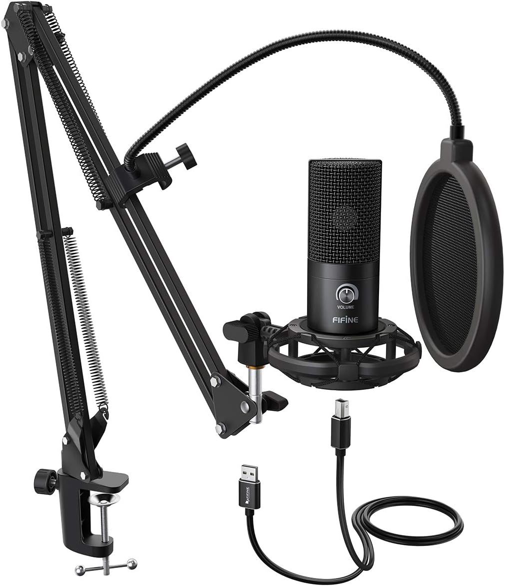 FIFINE FIFINE USB Microphone Kit With Boom Arm