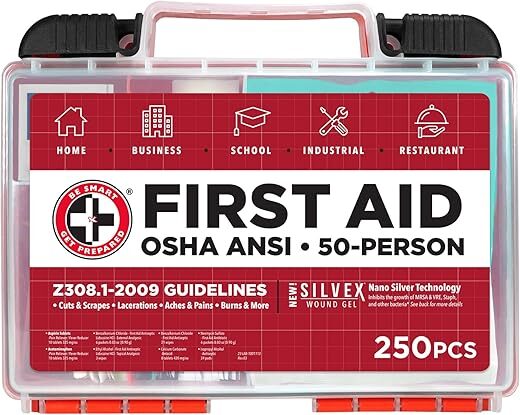 Be Smart Get Prepared First Aid Kit, 250 Piece, OSHA ANSI Compliant