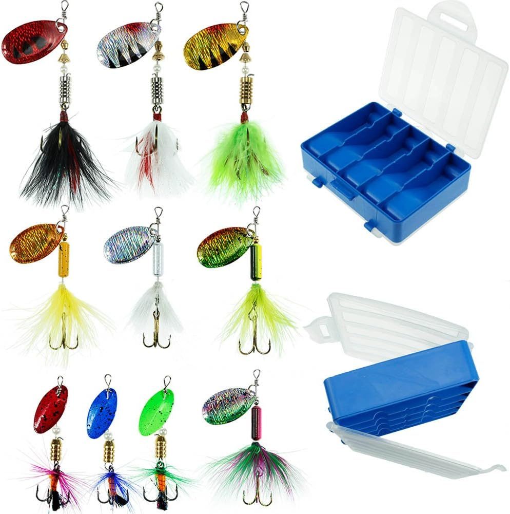 FOUCECLAUS Fishing Lures 10pcs Spinner Baits Kit