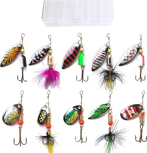 kingforest Fishing Lures Spinnerbait Kit With Box