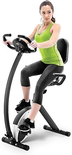 MARCY Foldable Upright Exercise Bike with Adjustable Resistance