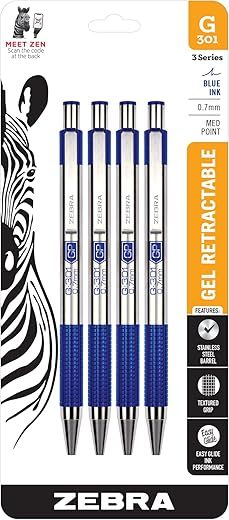 Zebra Pen G-301 Retractable Gel Pen, 0.7mm, 41324
