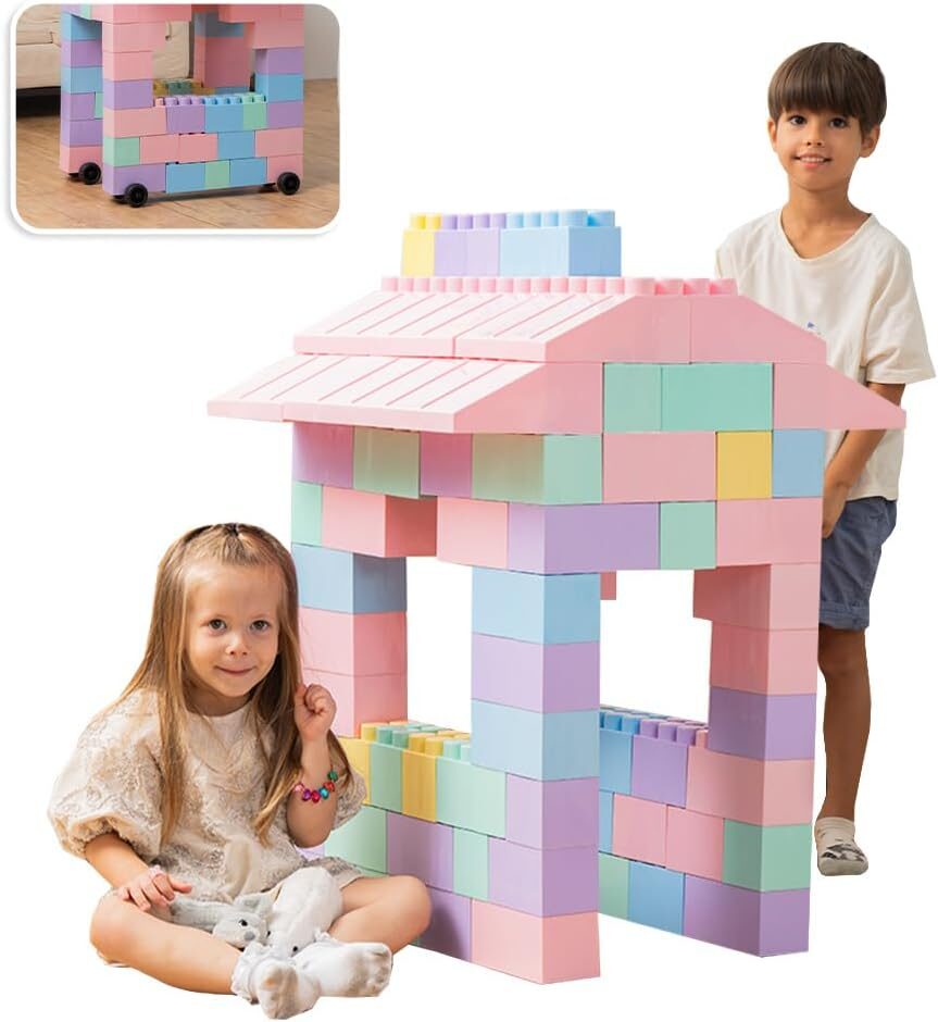 PLATPORTS Giant Plastic Jumbo Building Blocks, 86 Pieces