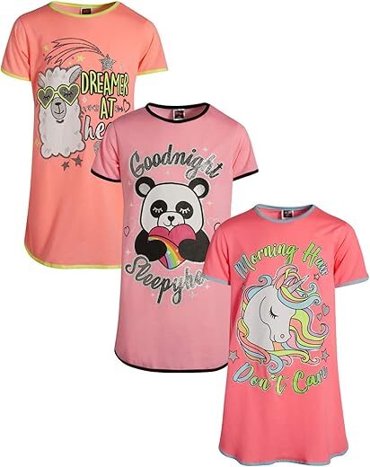 Angel Face Girls’ 3 Pack Sleepwear Nightgown (4-14)