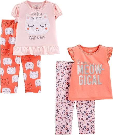 Simple Joys by Carter’s Girls’ 4-piece Poly Pajamas