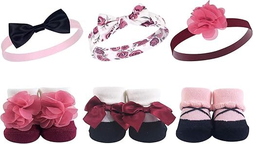 Hudson Baby Girl’s Headband and Socks Giftset