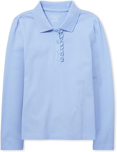 The Children’s Place Long Sleeve Ruffle Pique Polo