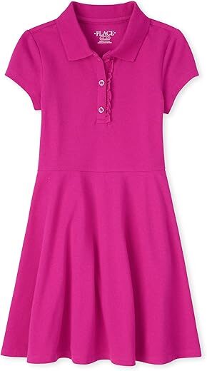 The Children’s Place Short Sleeve Ruffle Polo Dress