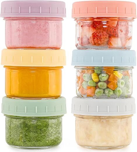 Caperci Glass Baby Food Storage Containers – 4 oz