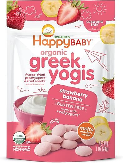 Happy Family Greek Yogis Strawberry Banana Snacks 1 oz