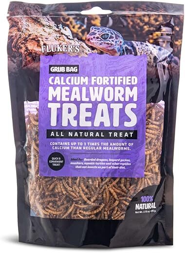 Fluker’s Grub Bag Calcium Fortified Mealworm Treats, 3 oz