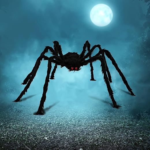 JOYIN Halloween Outdoor Hairy Spider Decor, Black