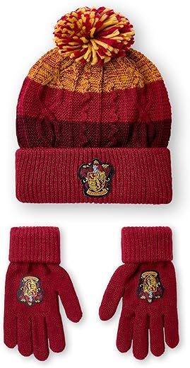 Harry Potter Hat And Gloves Set Adults | Gryffindor, Ravenclaw, Slytherin, Hufflepuff Options