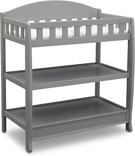 Delta Children Infant Changing Table With Pad, Grey