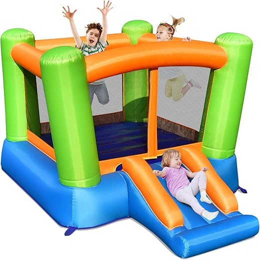 JIMUOO Inflatable Bounce House Bouncer w/Slide