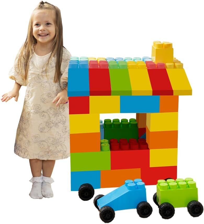 PLATPORTS Jumbo Plastic Building Blocks – 48 Pieces