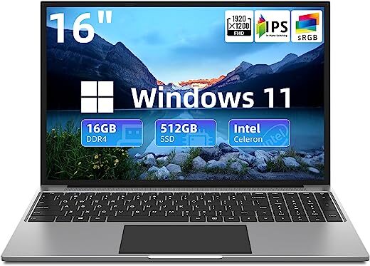 Jumper 16 Inch Laptop EZbook X3 Celeron 2.9GHz 16GB RAM 512GB SSD
