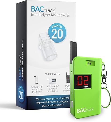 BACtrack Keychain Breathalyzer And Mouthpieces Bundle