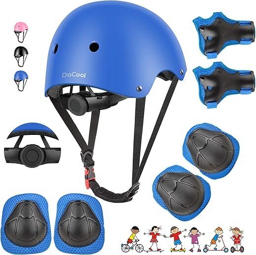 DaCool Kids Bike Helmet and Protective Gear Set